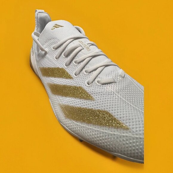 Adidas Adizero Electric+ Football Cleats White & Gold - Men's Size 9.5 - IE3287 - Picture 9 of 9